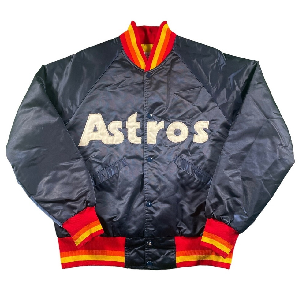 Vintage 1980s Houston Astros Satin Starter Bomber Jacket Mens Sz Medium Rare